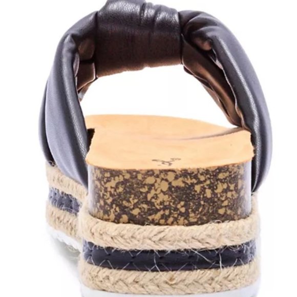 New with Box Qupid Cancun Women's Slide Platform Black Sandals SZ 9 - Picture 5 of 13